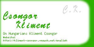 csongor kliment business card